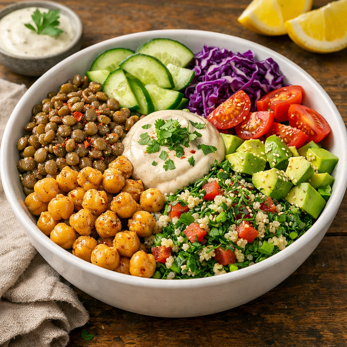 Bowl de Lentejas y Garbanzos