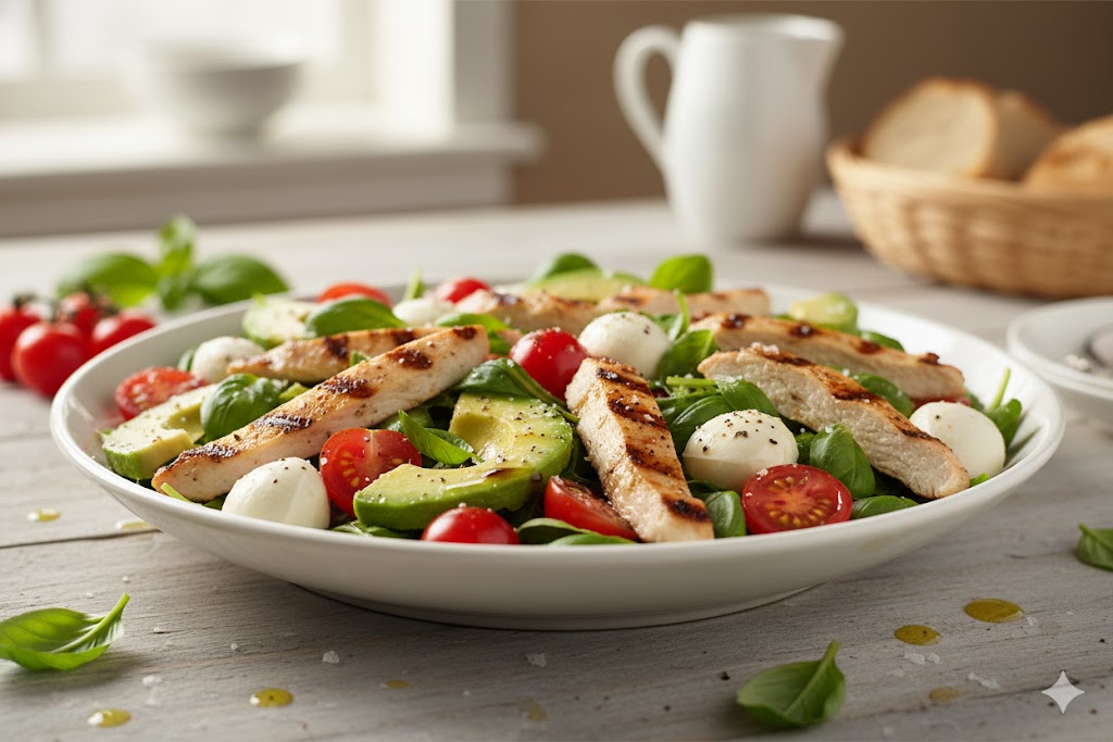 Chicken & Avocado Caprese Salad