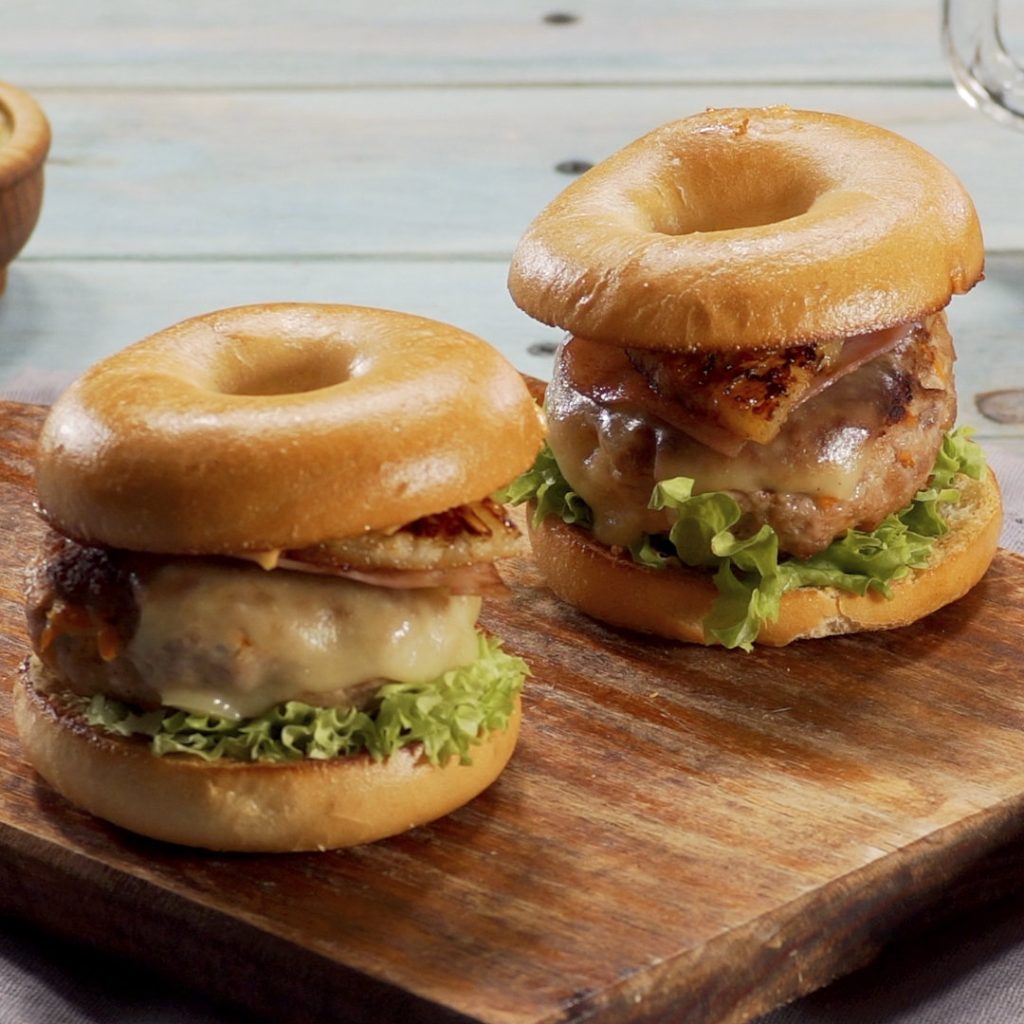Mini Hawaiian Burger Bagel